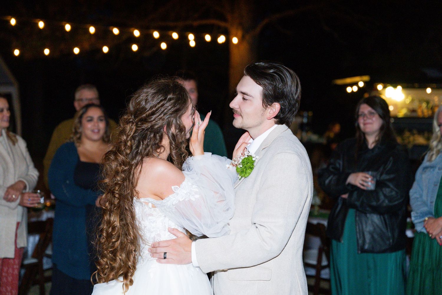 Bride and groom dance following their oregon wedding ceremony