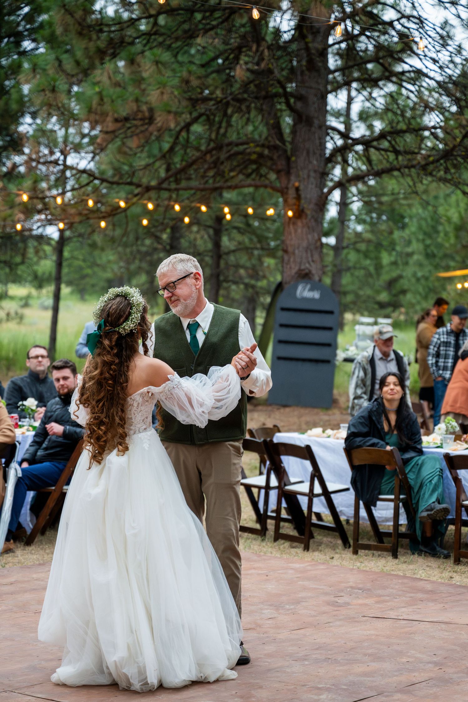 A father dances with his daughter at her wedding in the dalles, oregon