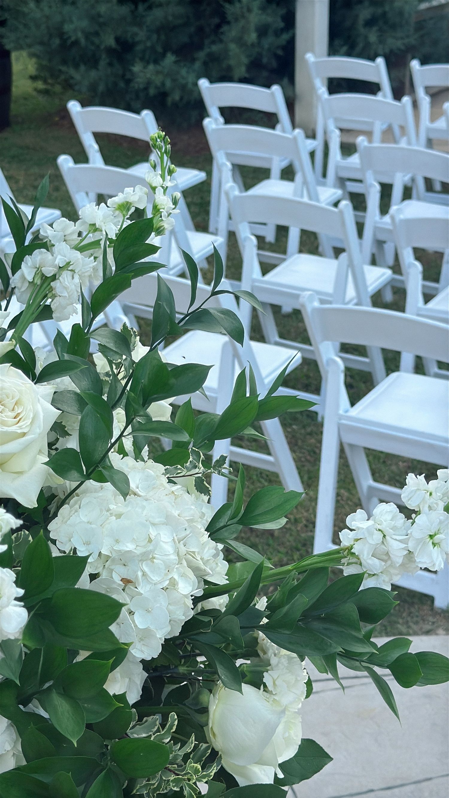 wedding content creation of ceremony venue detail shot