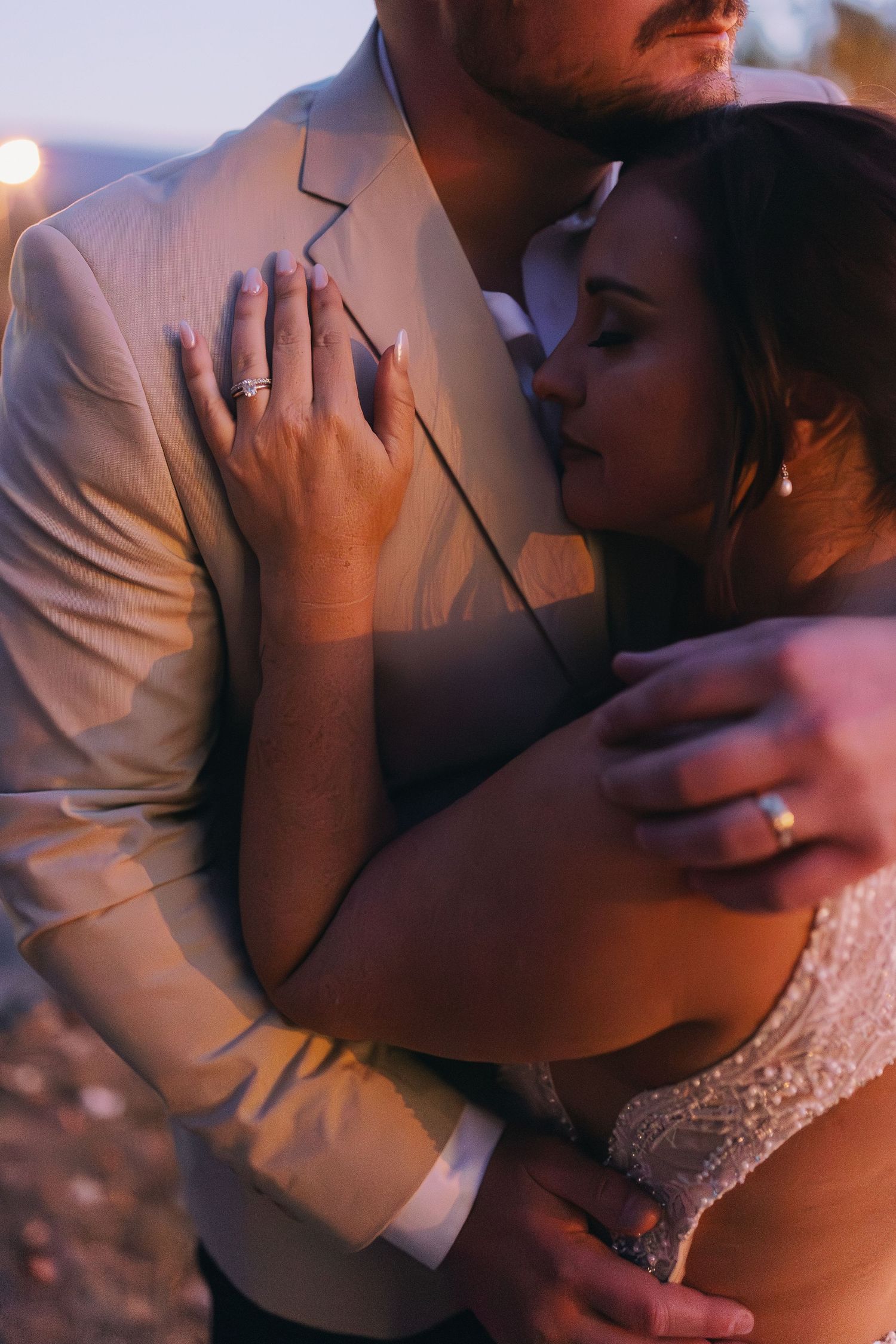 couple holding each other close