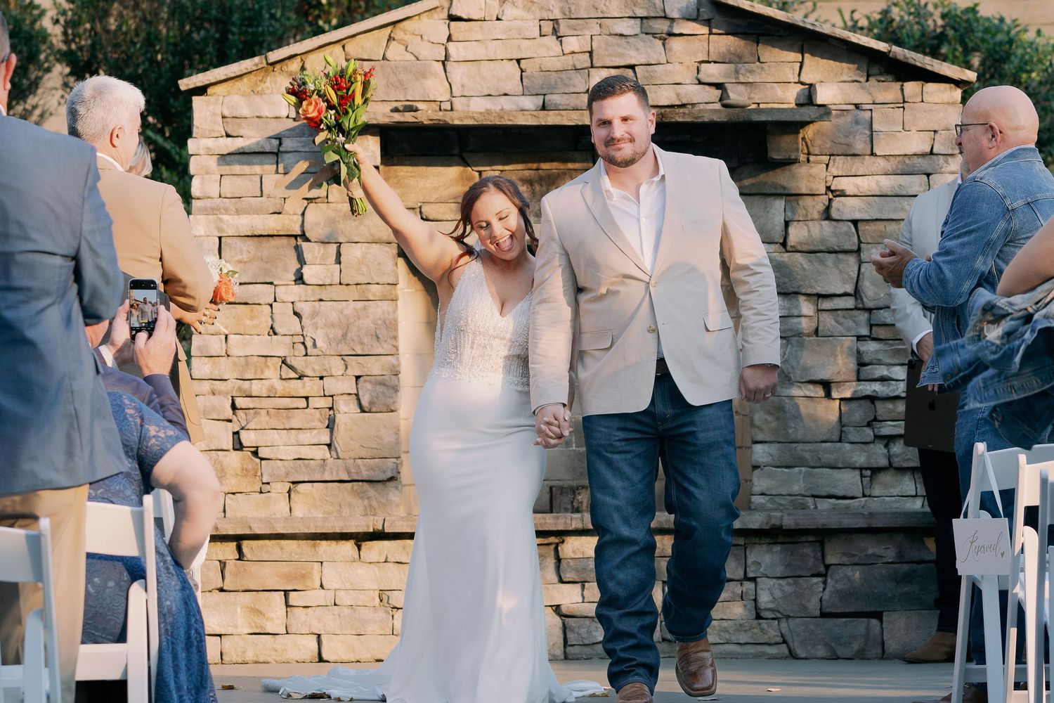 wedding couple says i do
