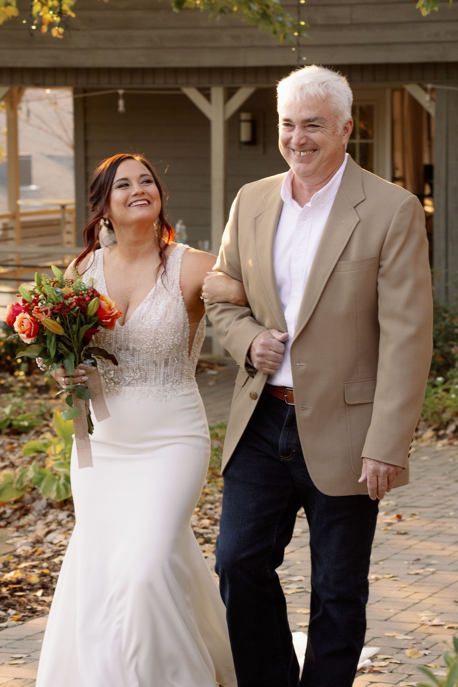 bride walking with dad down the aisle