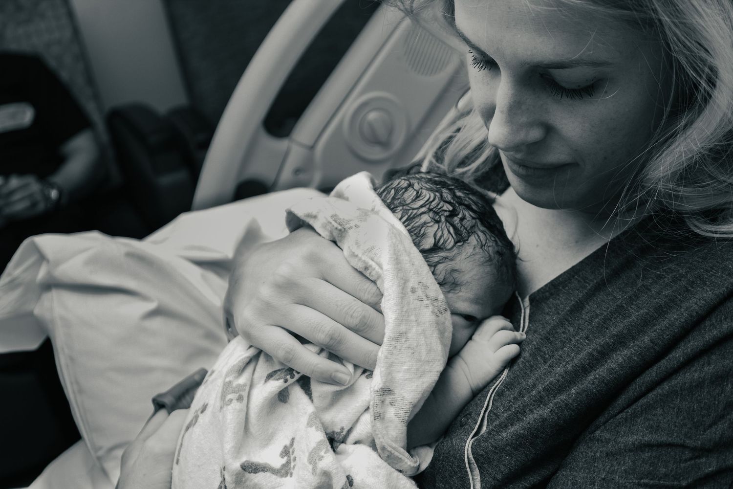 Copperas Cove Birth Photographer captures mother holding newborn baby.