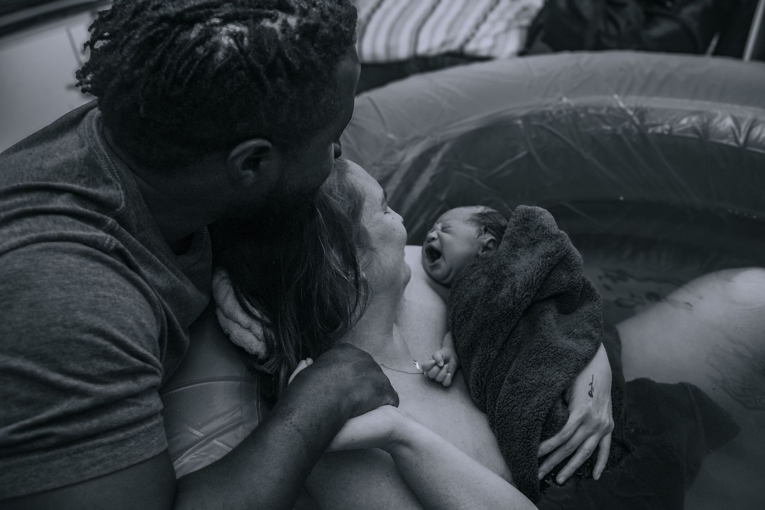 Killeen Home birth doula captures family rejoicing after birth