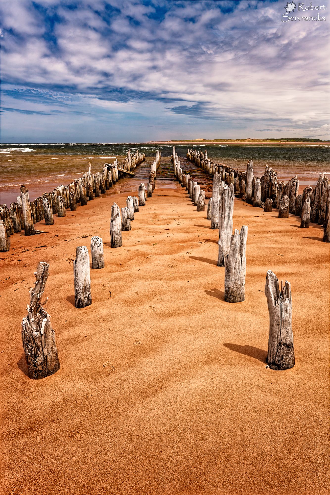 Remnants of a Pier on St. Peter's Bay PEI - Le squelette d'une jetée à St. Peter's Bay, Île-du-Prince-Édouard