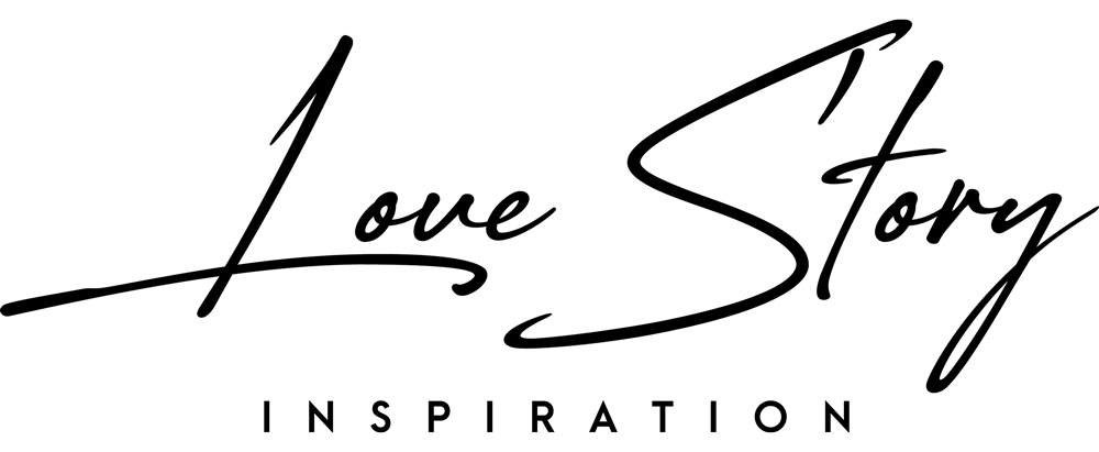 Inspirational text reading 'Love Story' in elegant black script lettering on a white background.
