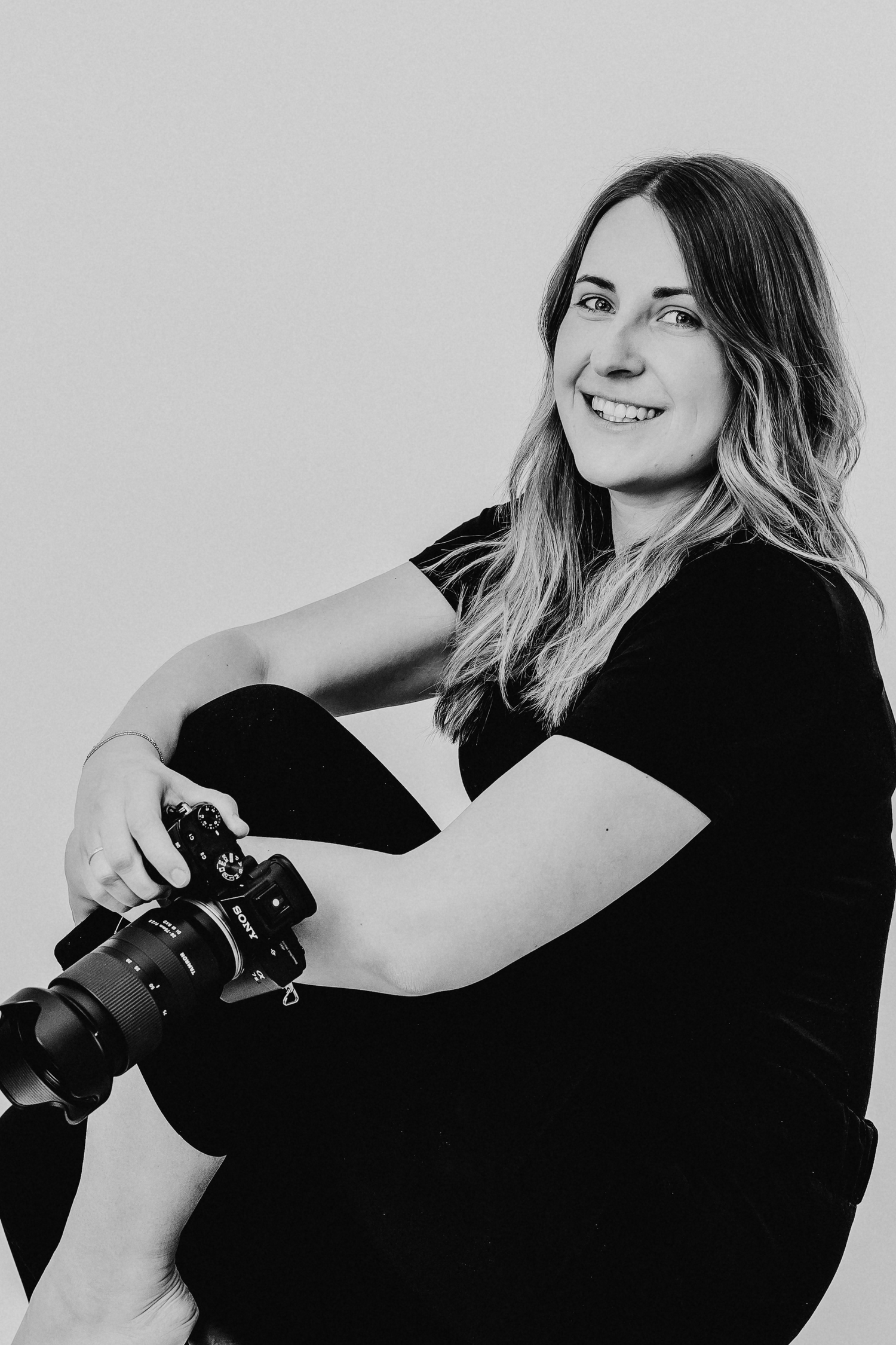 Foto von der Fotografin in schwarz-weiß