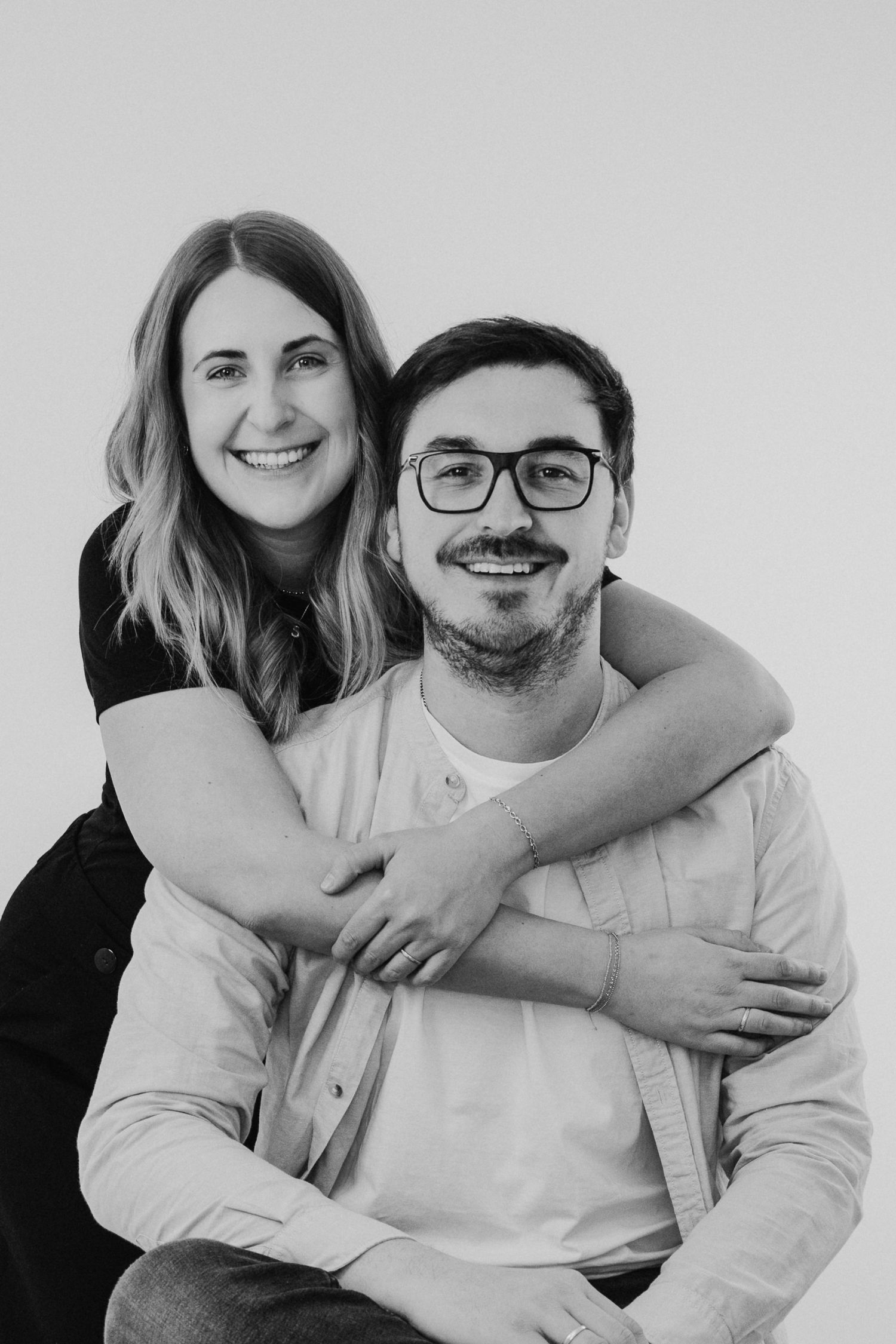 Foto von den Fotografen in schwarz-weiß