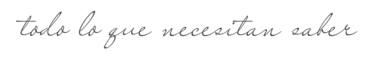 Handwritten cursive text in Spanish reads 'todo lo que necesitan saber' on plain white paper.