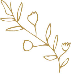 Gold floral line art pattern with delicate leaves and branches on white background creates an elegant botanical design.
