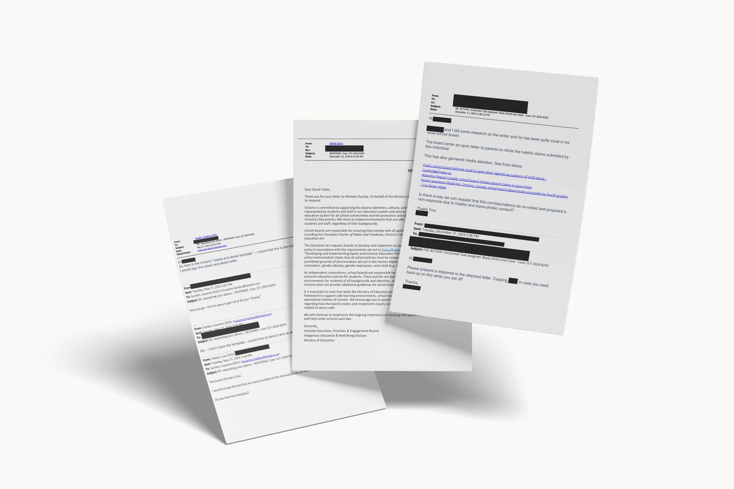 Freedom of Information documents obtained during the Ontario Education Review investigation