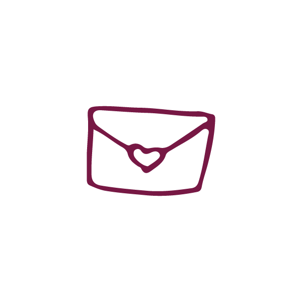 Series of simple line drawings showing abstract curved shapes in dark red.