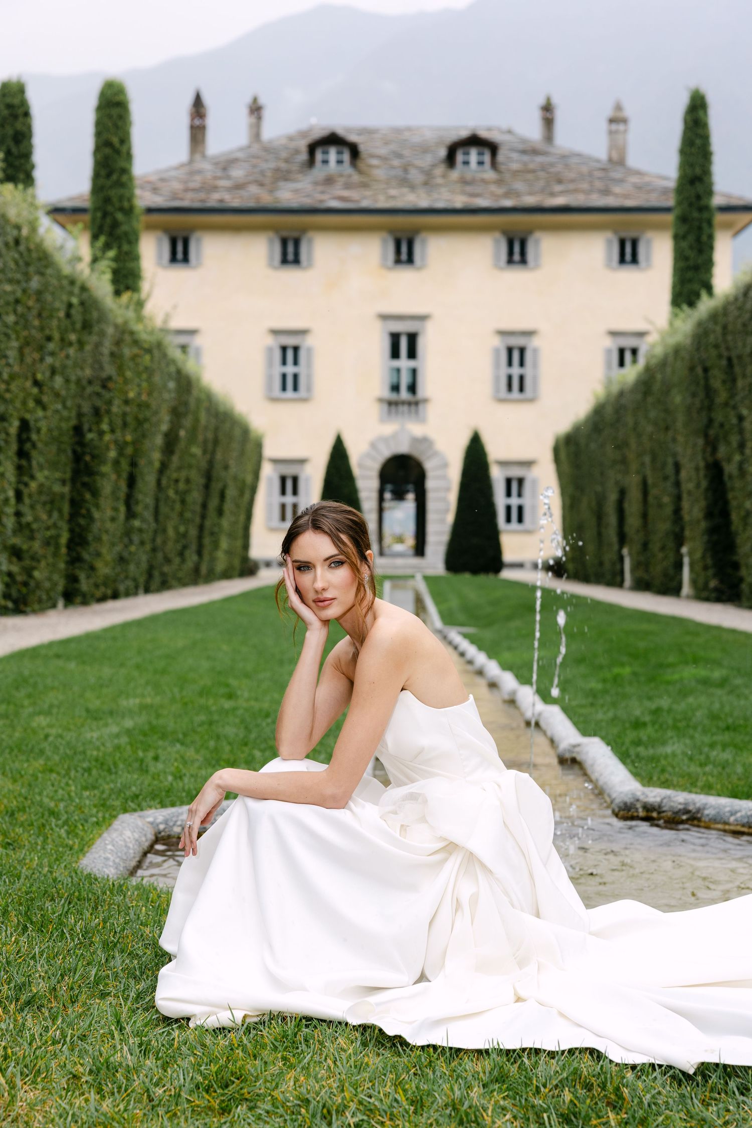 bridal portrait editorial wedding photography at Villa Balbiano in Lake Como