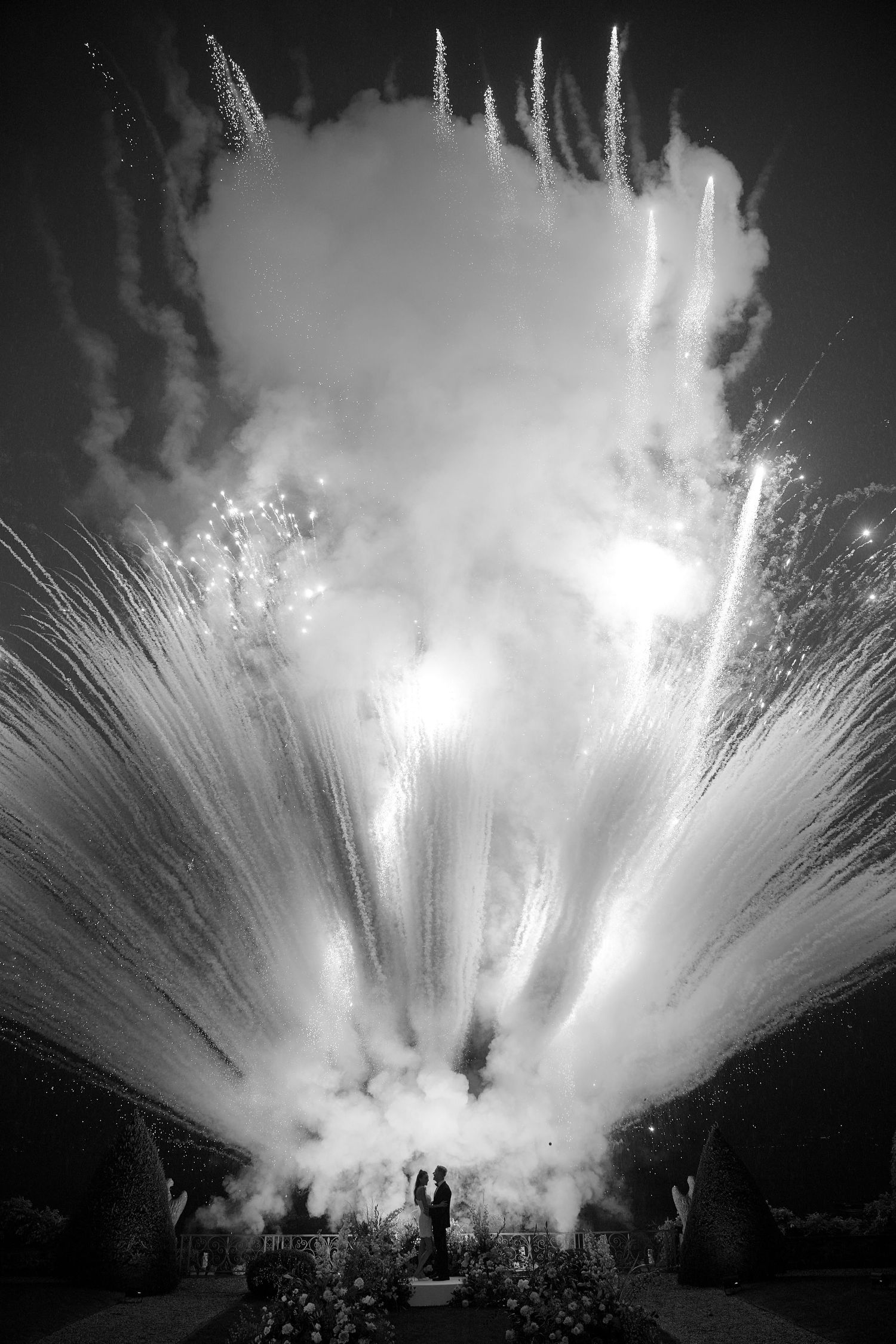 Fireworks at a Luxury Wedding in Lake Como at Villa Balbiano