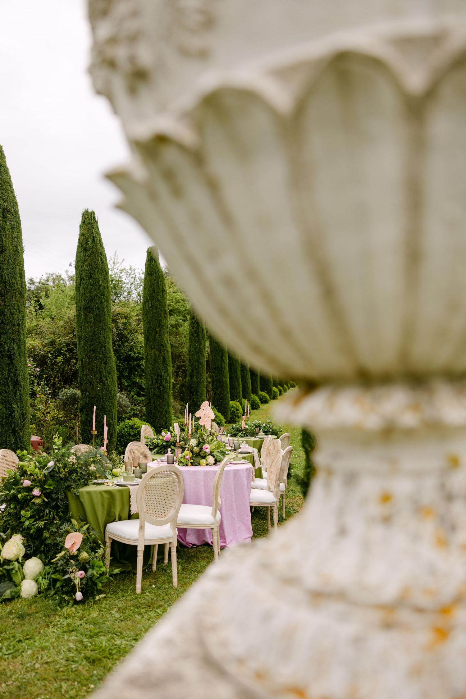 Luxury wedding setup in Tuscany