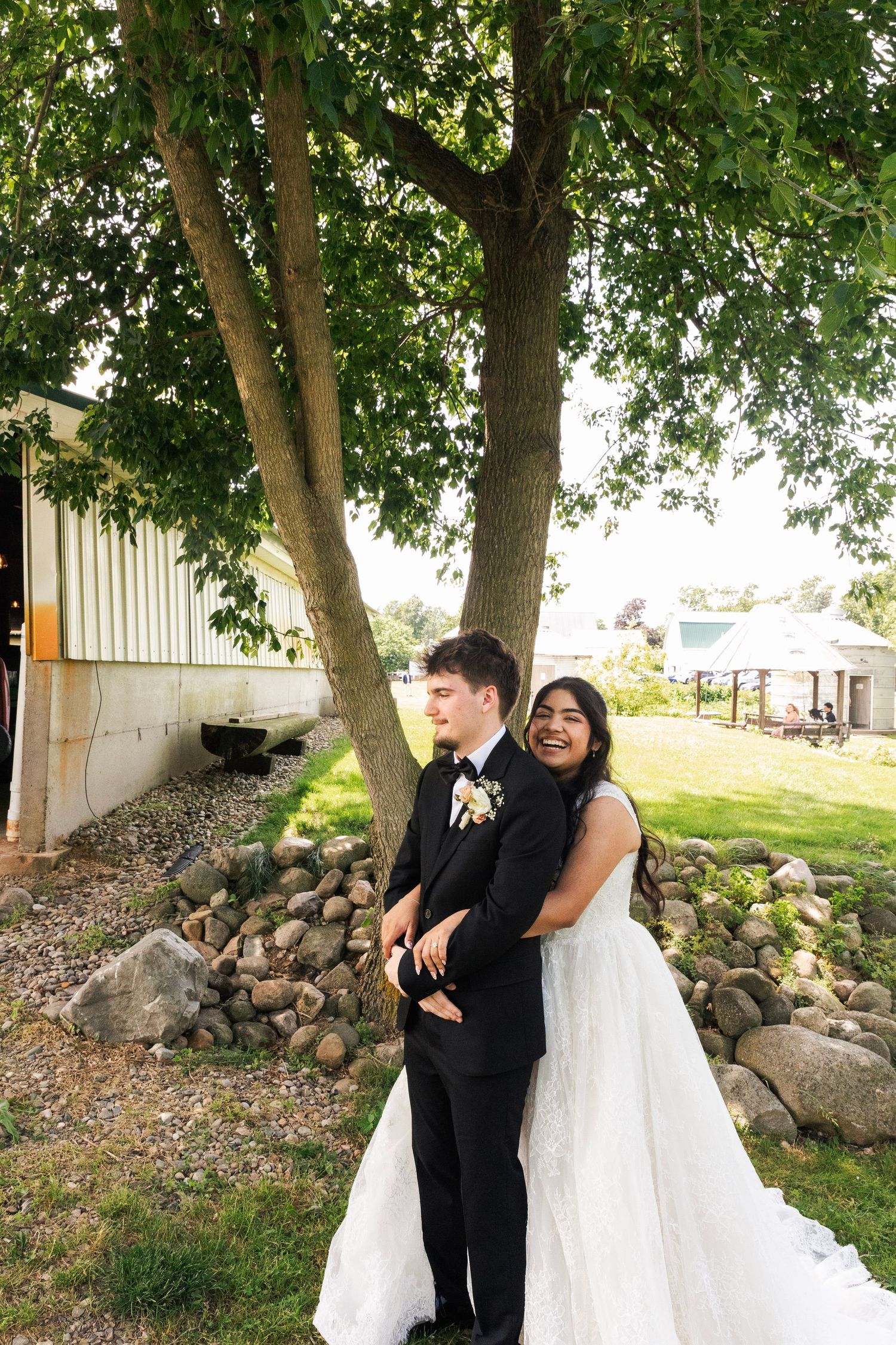 Romantic outdoor summer wedding on 35MM film photographer northern Indiana candid documentary true to life lush greens