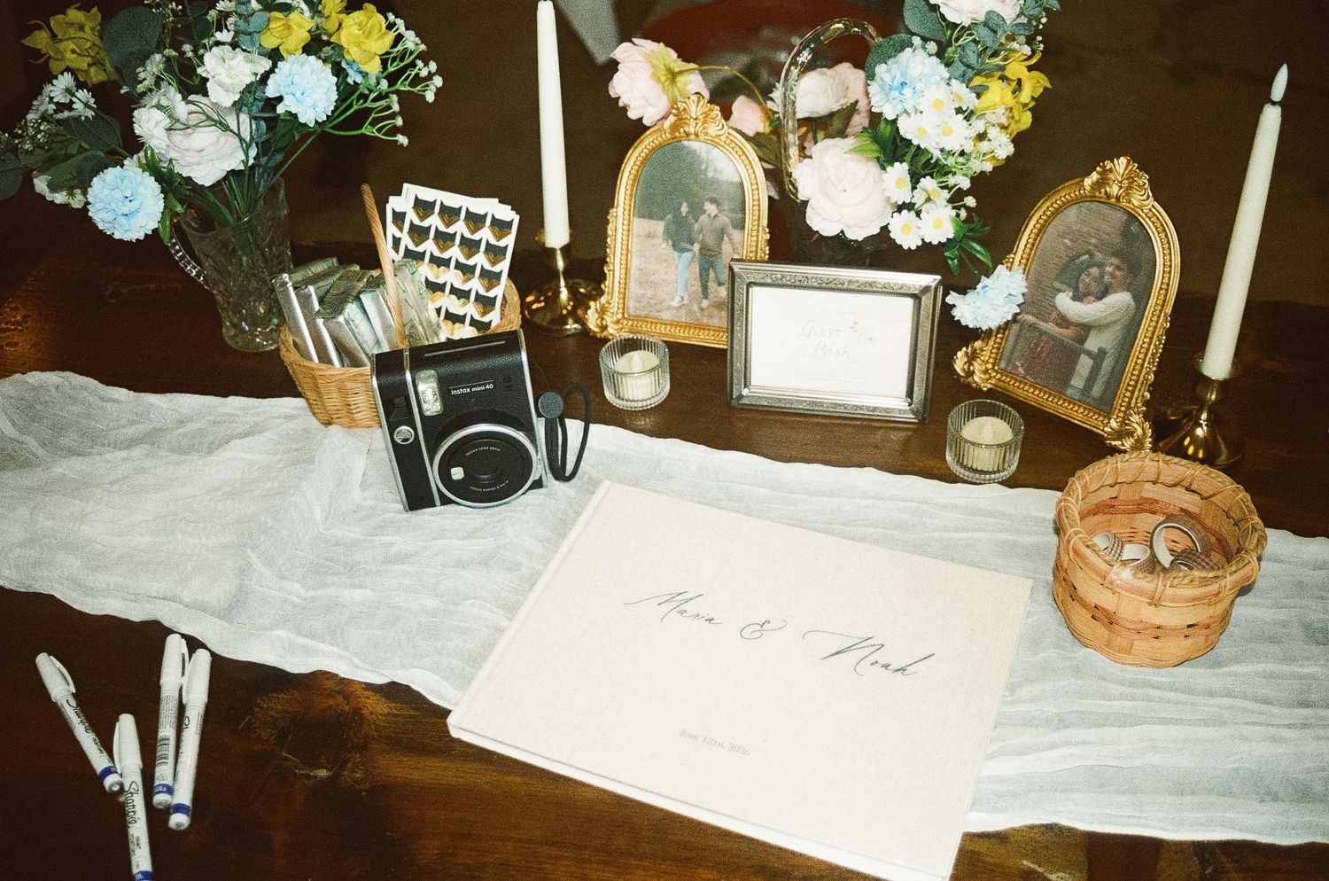 Romantic outdoor summer wedding on 35MM film photographer northern Indiana candid documentary true to life lush greens