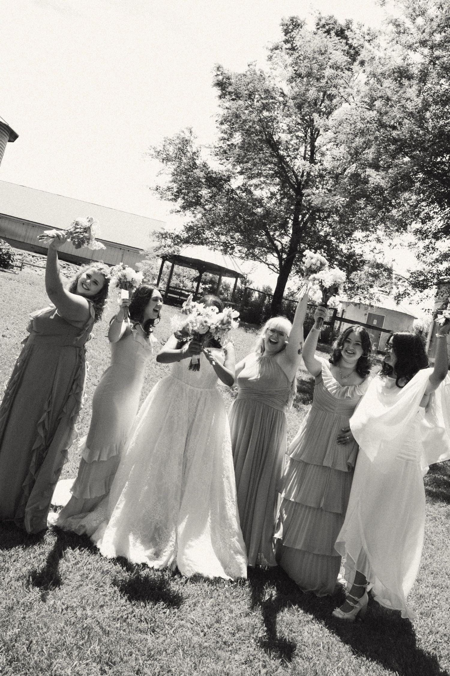 Romantic outdoor summer wedding on 35MM film photographer northern Indiana candid documentary true to life lush greens