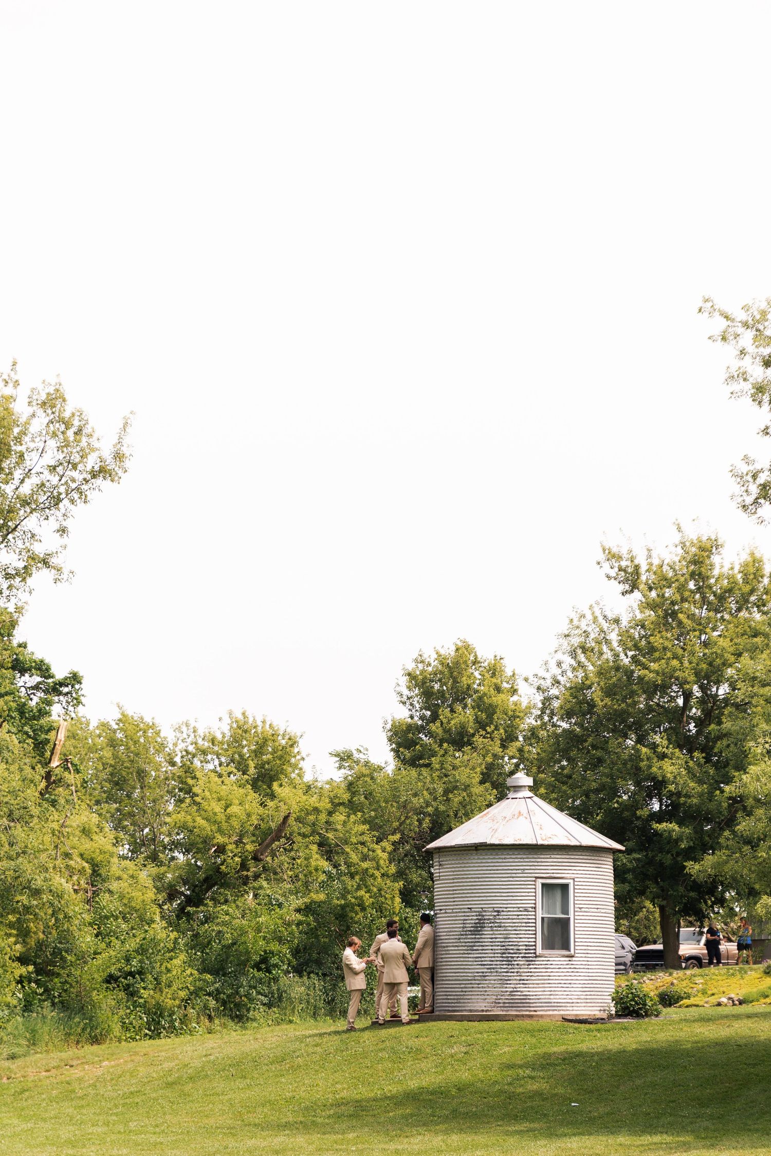 Romantic outdoor summer wedding on 35MM film photographer northern Indiana candid documentary true to life lush greens