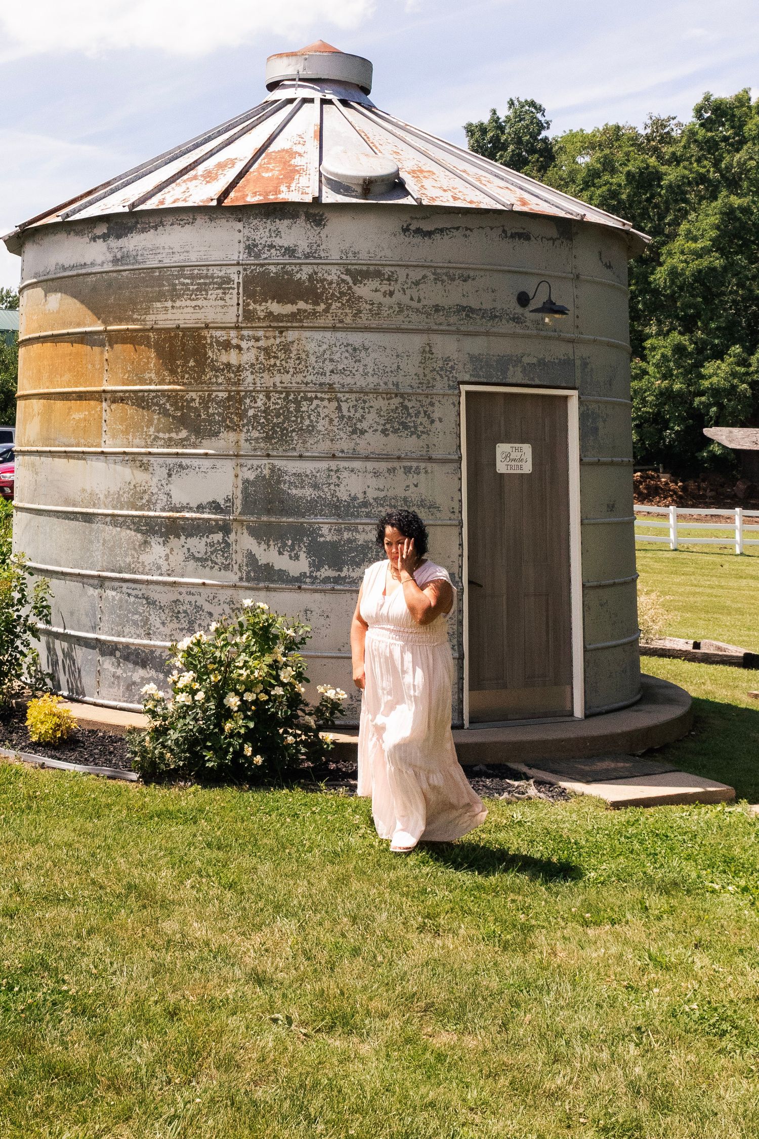 Romantic outdoor summer wedding on 35MM film photographer northern Indiana candid documentary true to life lush greens