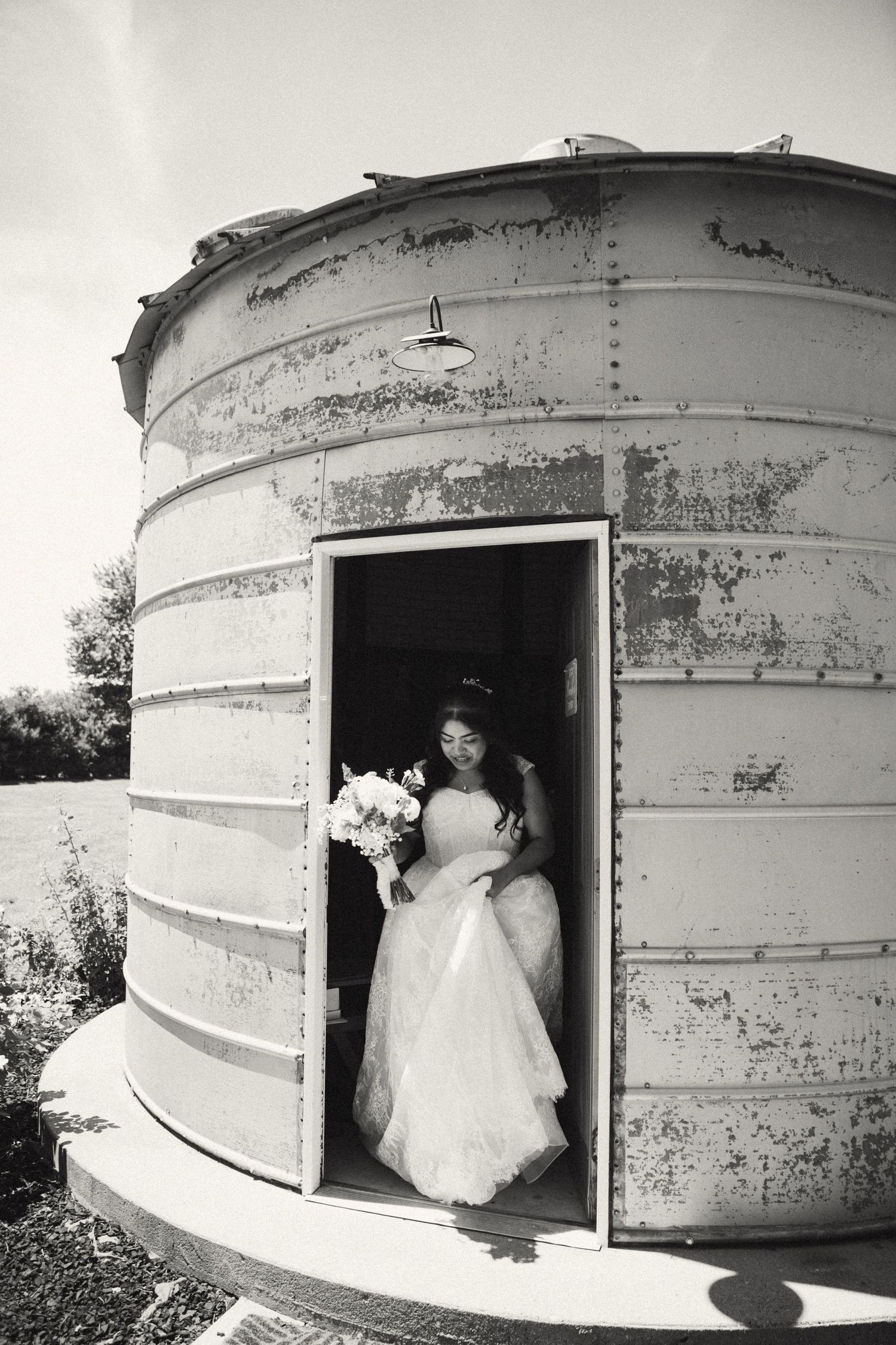 Romantic outdoor summer wedding on 35MM film photographer northern Indiana candid documentary true to life lush greens