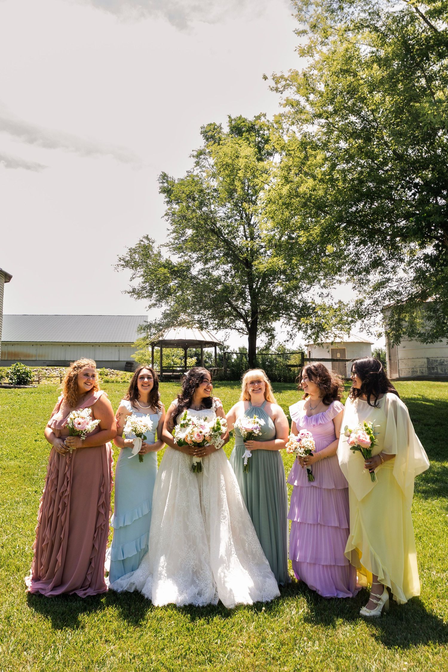 Romantic outdoor summer wedding on 35MM film photographer northern Indiana candid documentary true to life lush greens