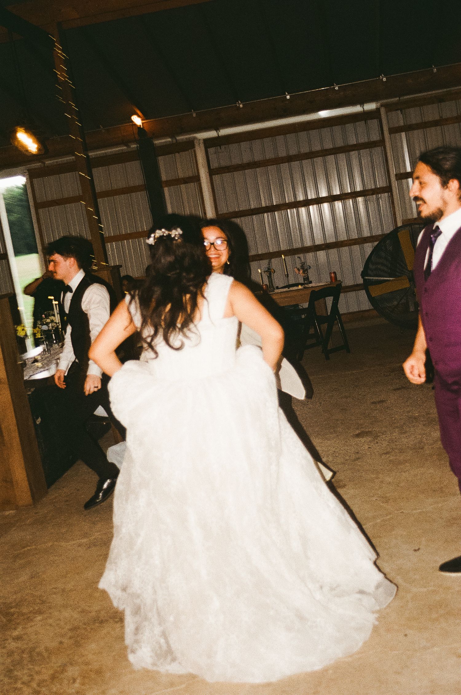 Romantic outdoor summer wedding on 35MM film photographer northern Indiana candid documentary true to life lush greens