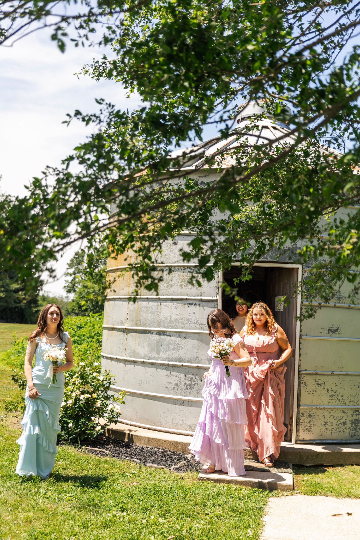 Romantic outdoor summer wedding on 35MM film photographer northern Indiana candid documentary true to life lush greens