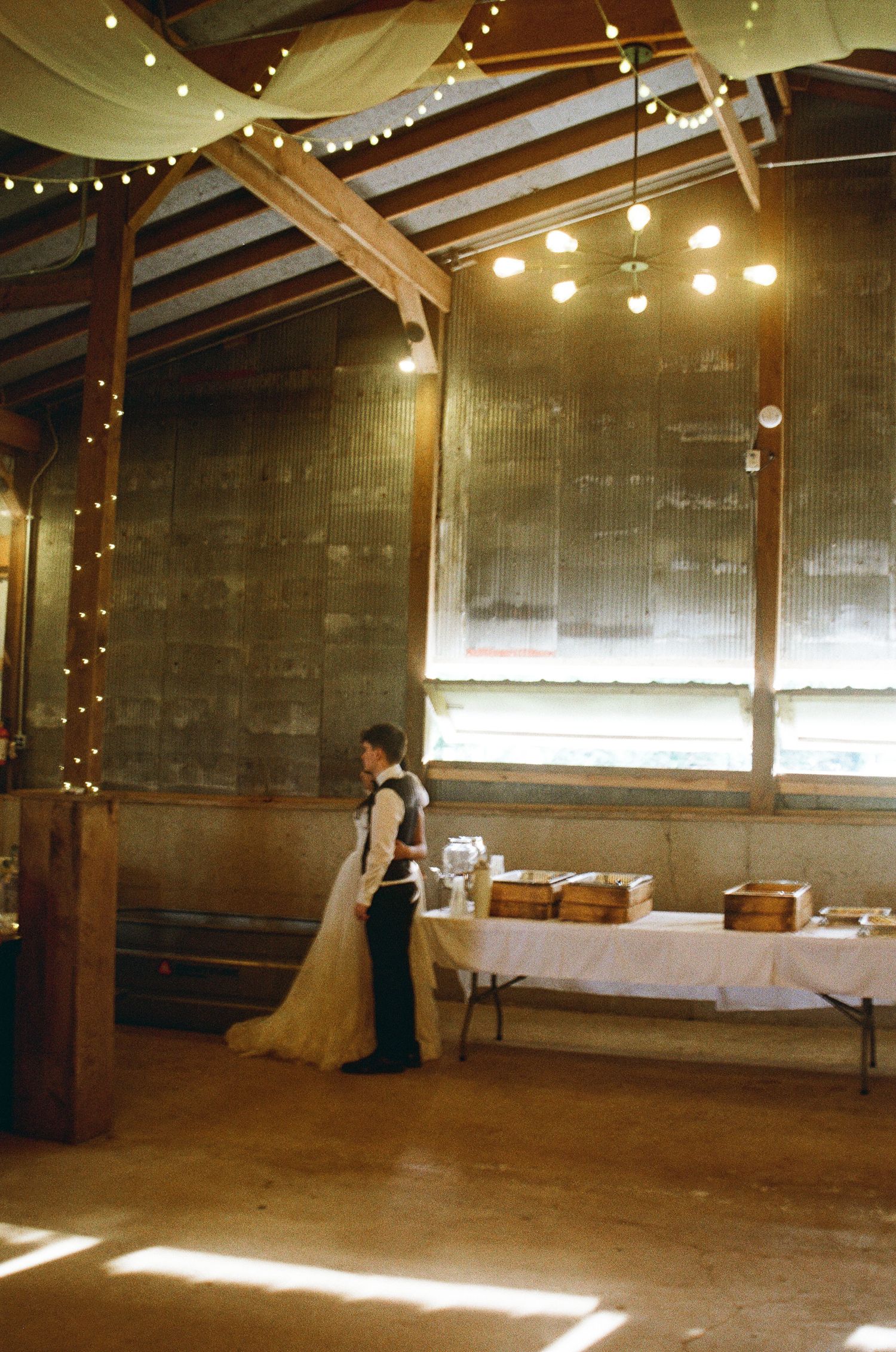 Romantic outdoor summer wedding on 35MM film photographer northern Indiana candid documentary true to life lush greens