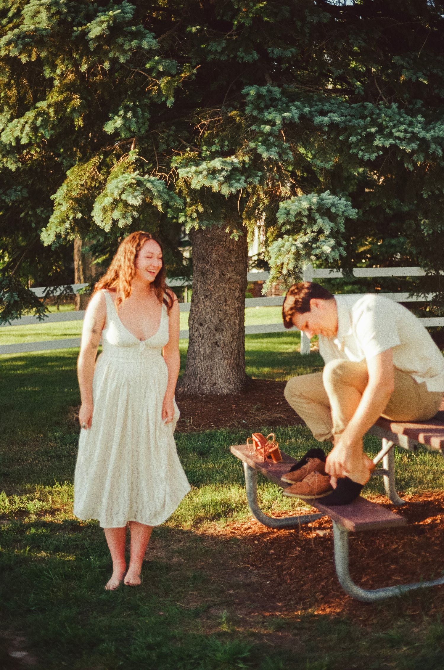 Romantic summer engagement on 35MM film film photographer northern Indiana candid documentary true to life