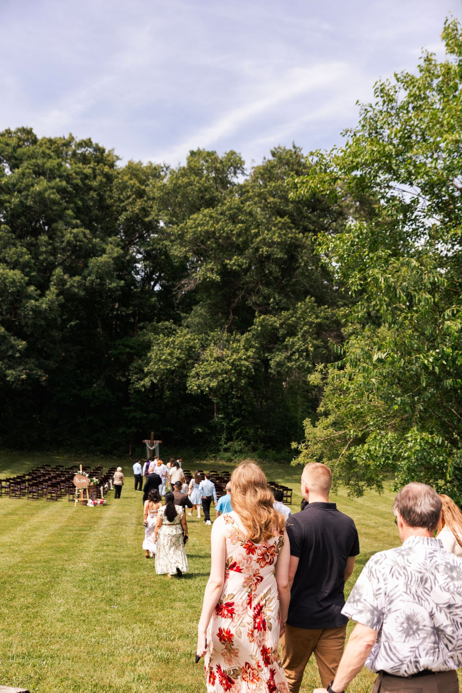Romantic outdoor summer wedding on 35MM film photographer northern Indiana candid documentary true to life lush greens