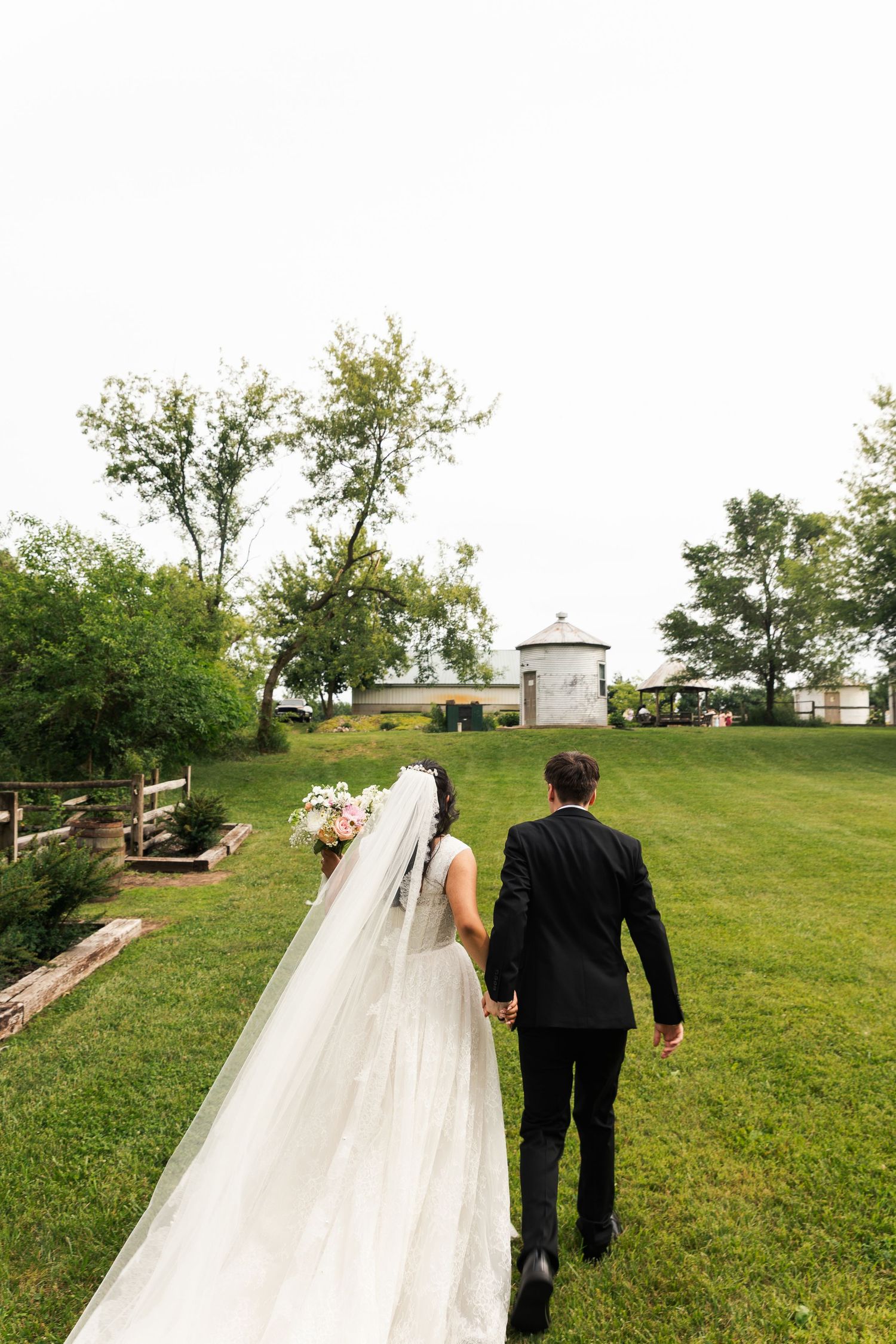 Romantic summer wedding on 35MM film photographer northern Indiana candid documentary true to life lush greens