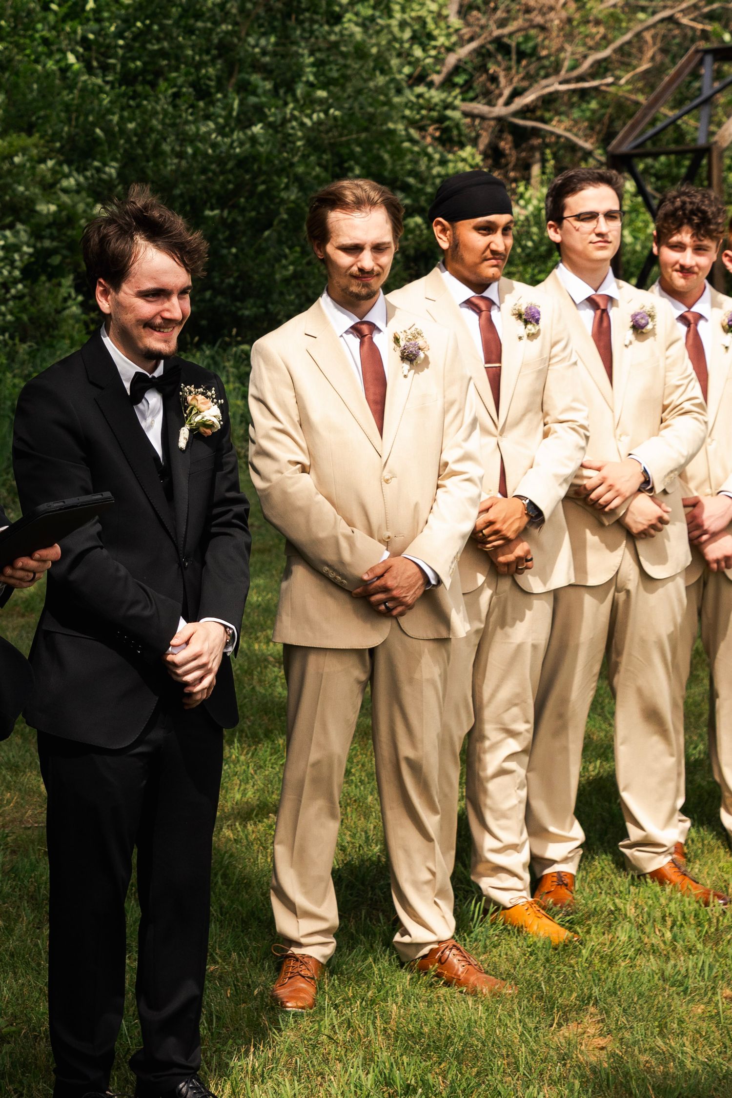 Romantic outdoor summer wedding on 35MM film photographer northern Indiana candid documentary true to life lush greens