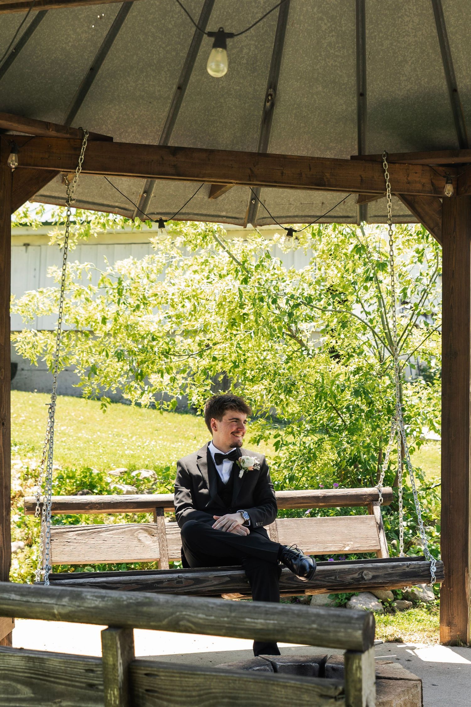 Romantic outdoor summer wedding on 35MM film photographer northern Indiana candid documentary true to life lush greens
