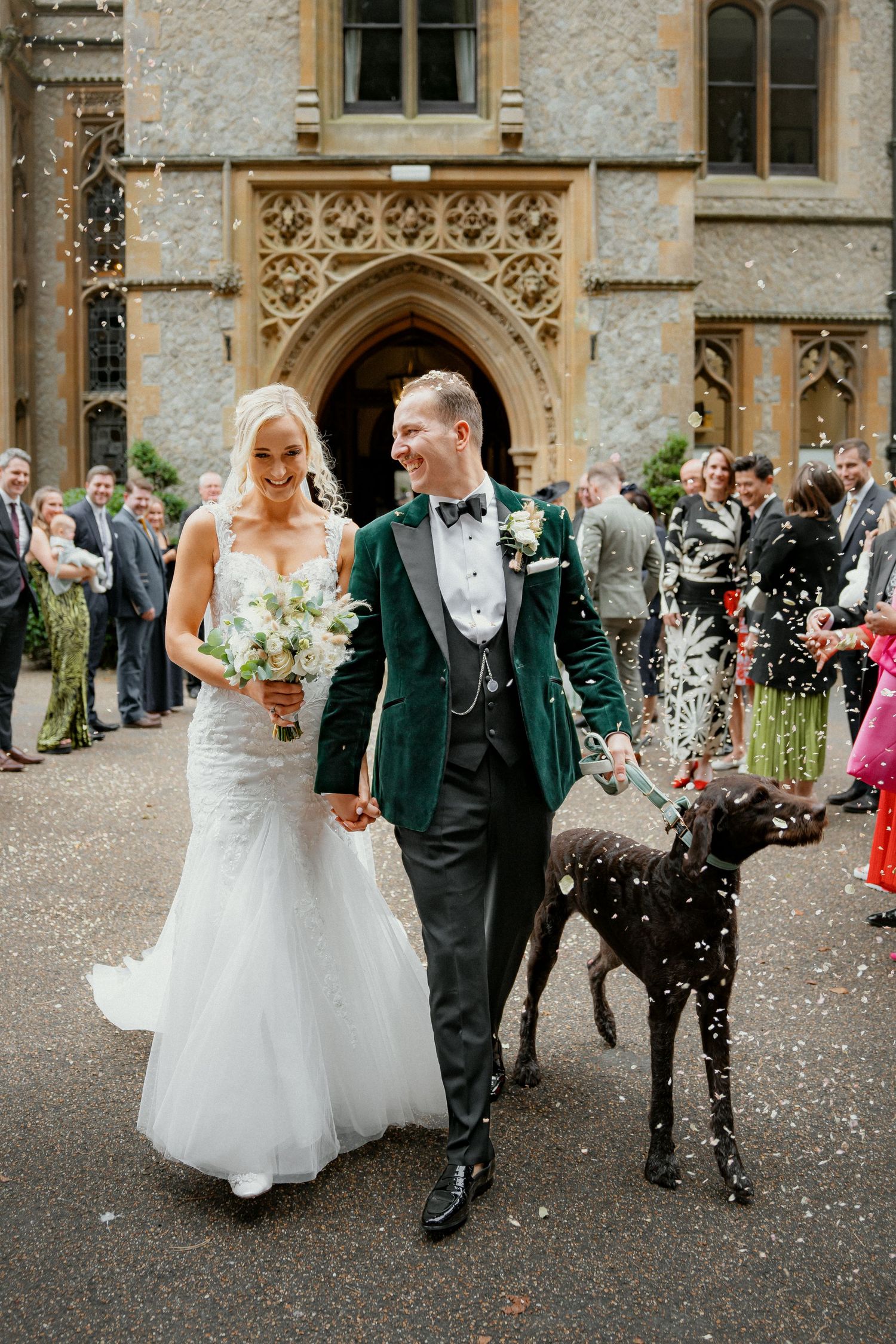 Bride and groom confetti exit after the ceremony