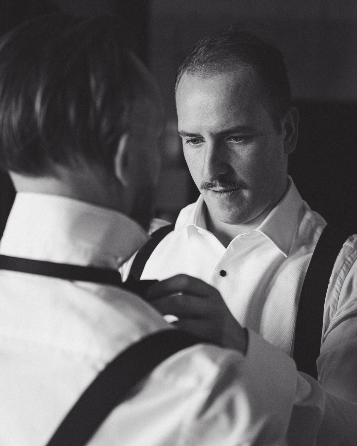 Groom getting ready