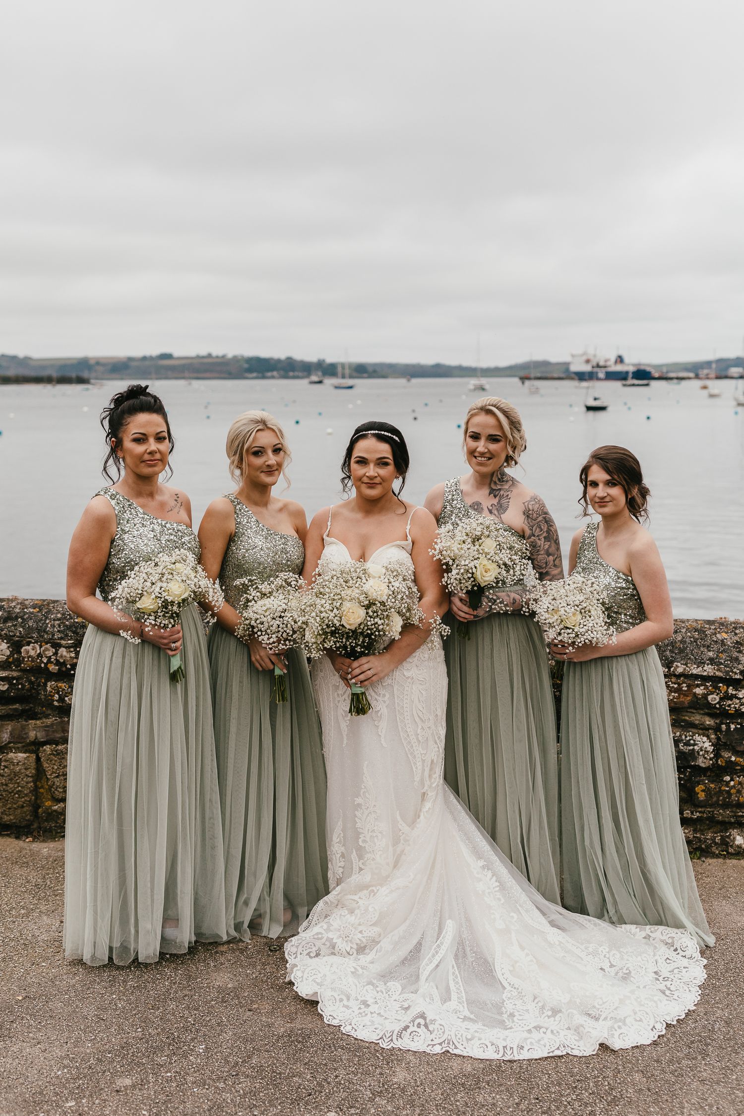 Greenbank Hotel Falmouth Cornwall Wedding March Sage Bridesmaids