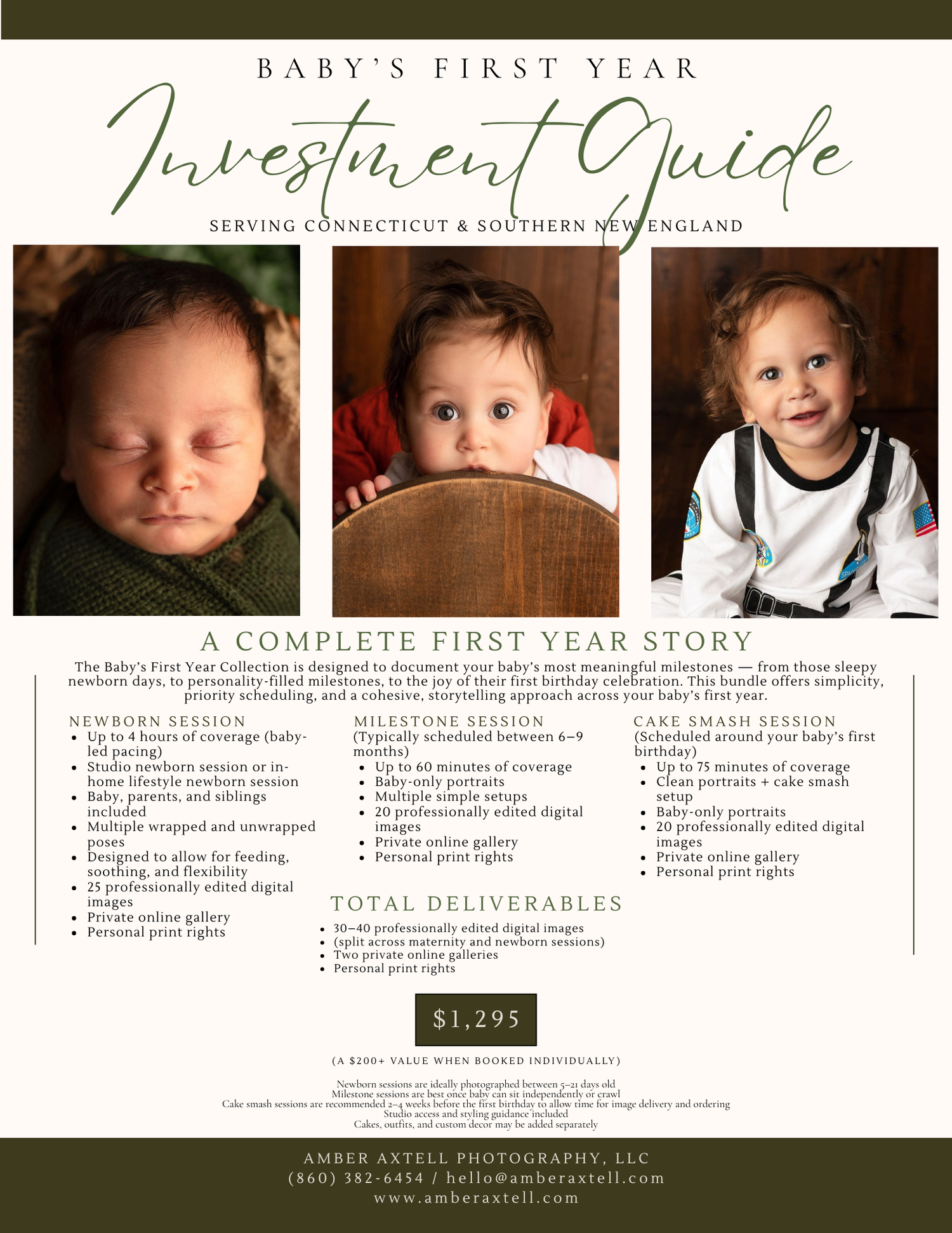 Baby's first year photography investment guide for Amber Axtell Photography in Connecticut and Southern New England.