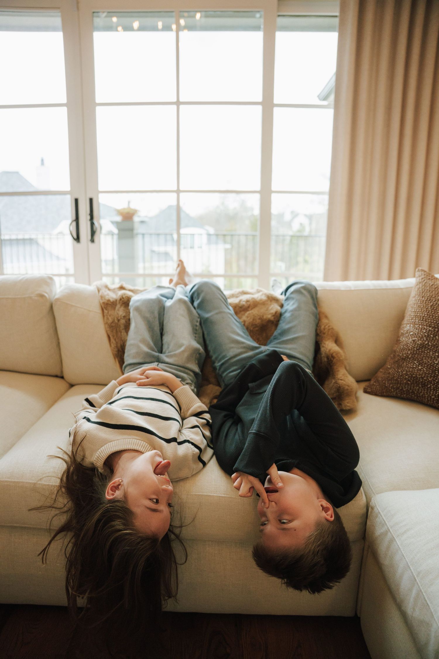 kids on couch