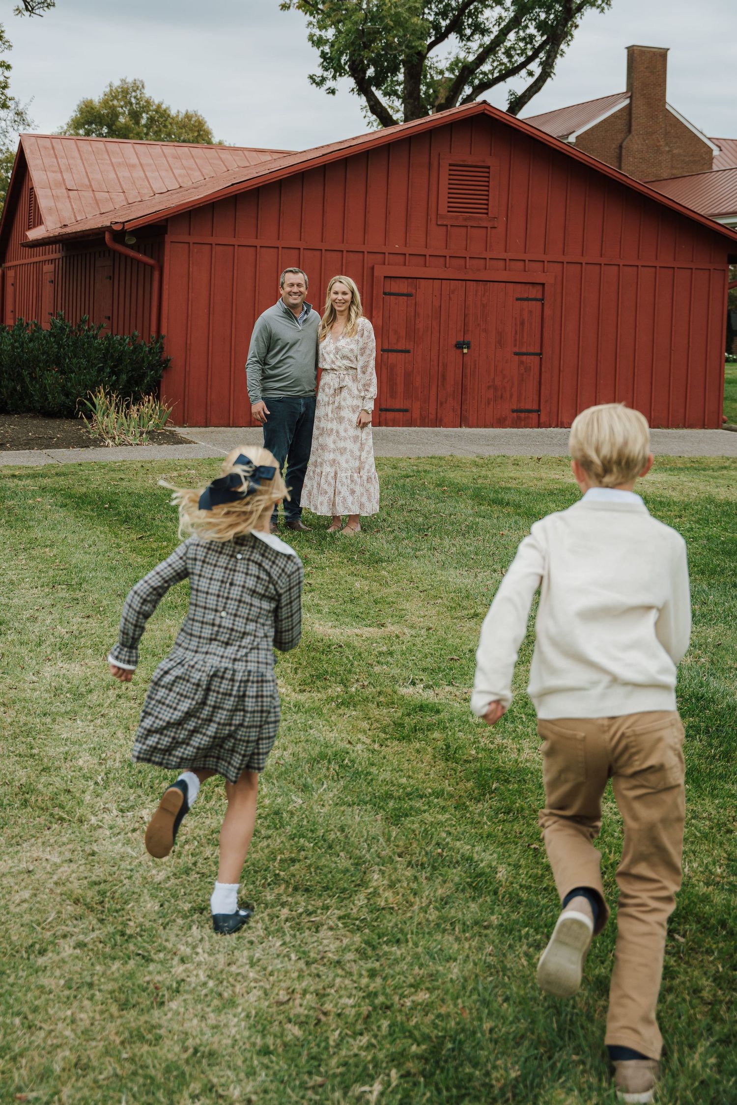 kids running to their parents