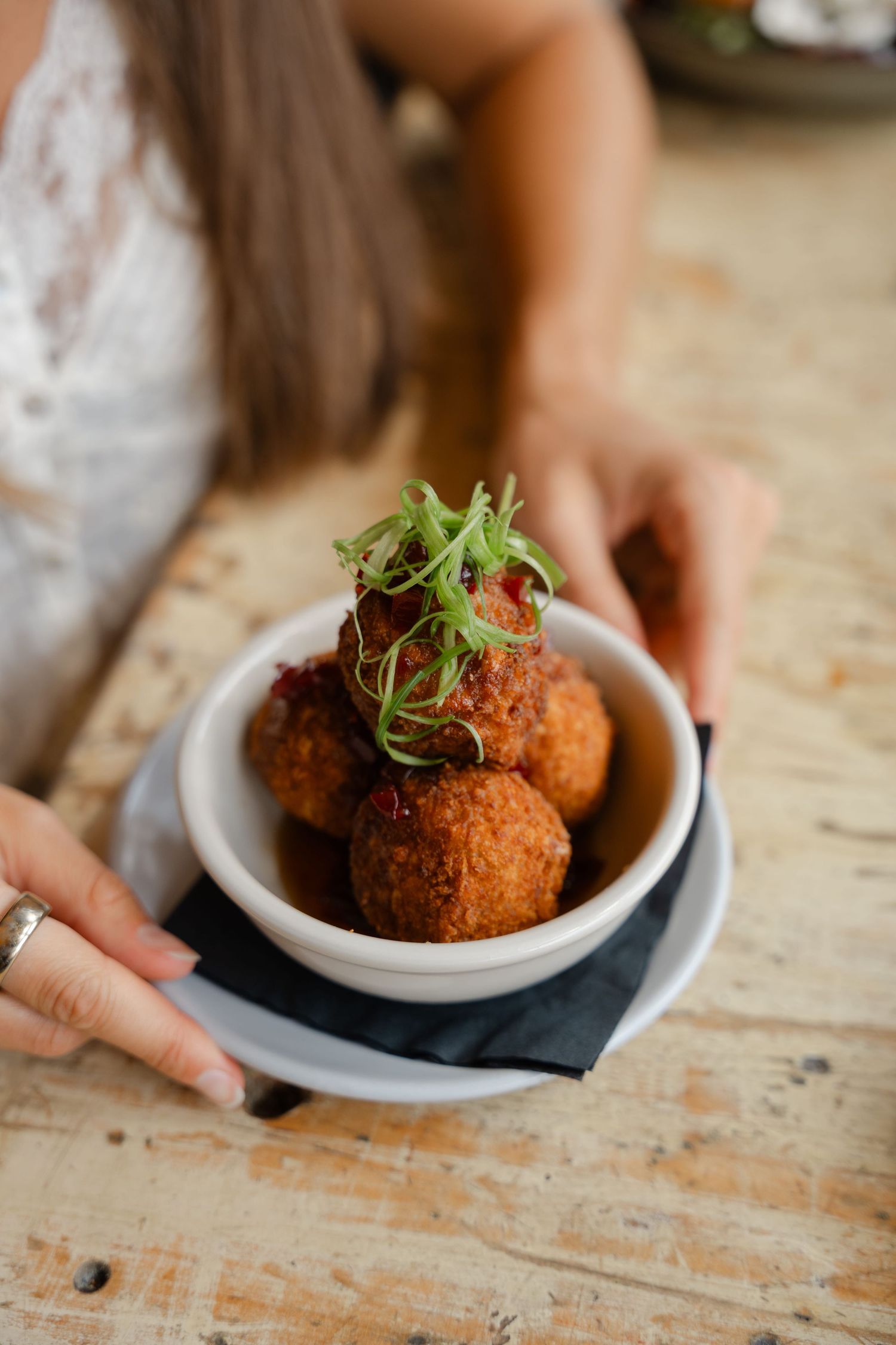 a bowl of food on a table