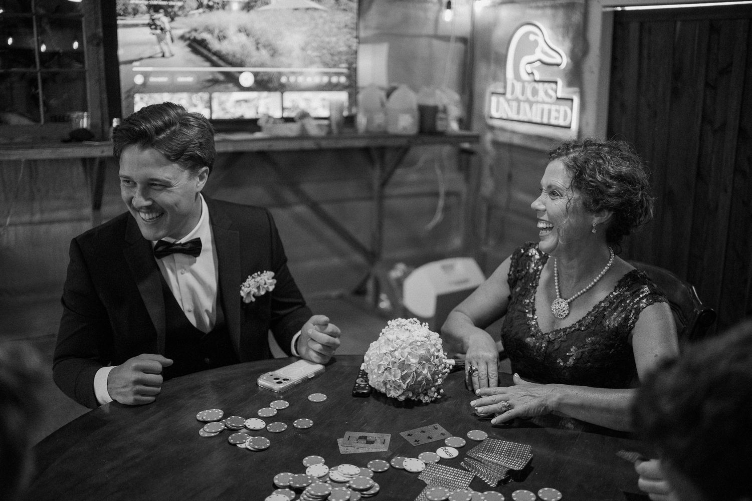 mother laughing with son