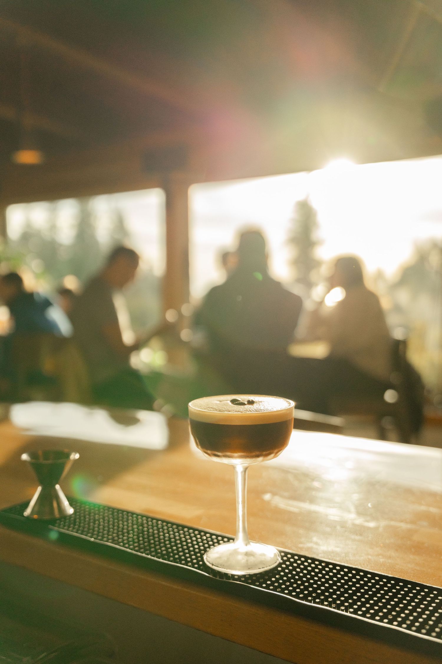 espresso martini on a bar