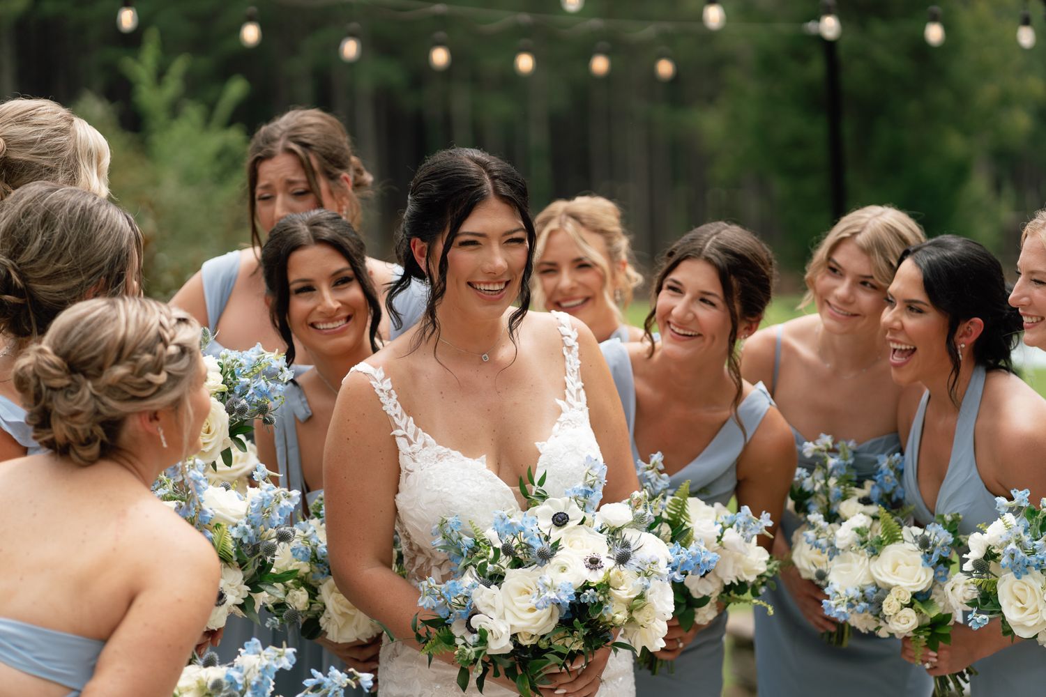 bride with bridesmaids