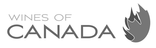 Wines of Canada official logo featuring bold gray text and a stylized maple leaf icon on a white background.