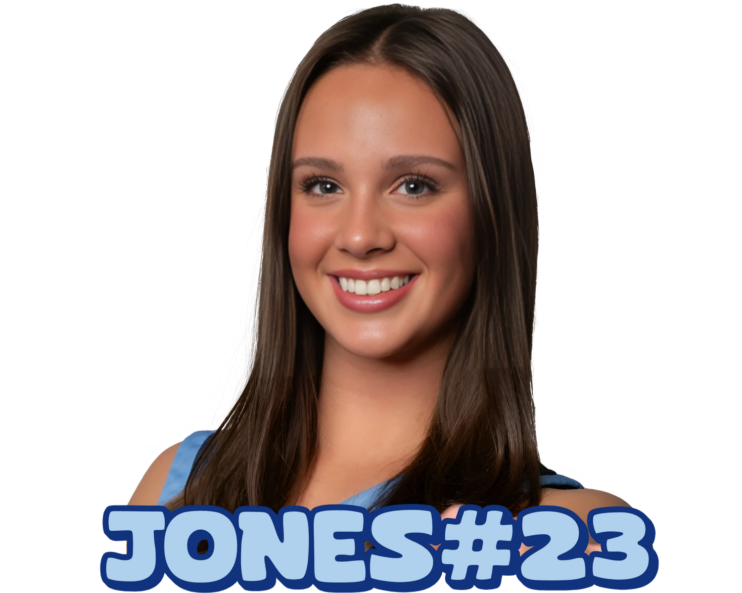 Basketball player photo wearing dark blue uniform with number 23.
