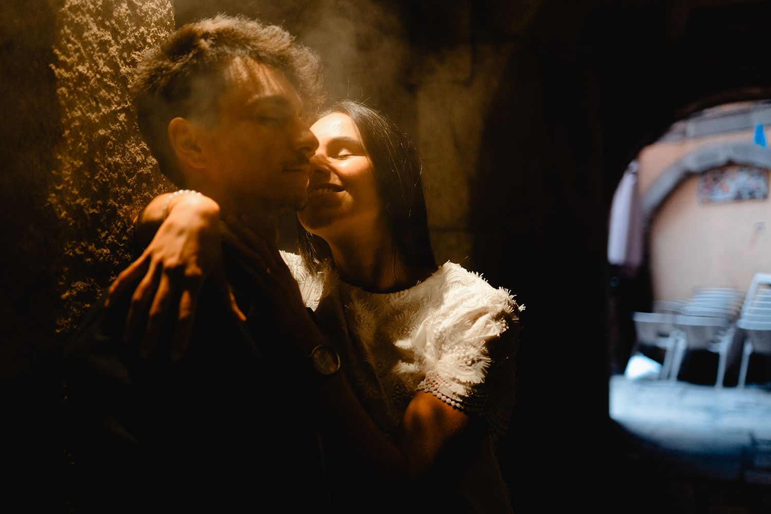 Atmospheric sequence of artistic portraits with motion blur and ethereal lighting effects.