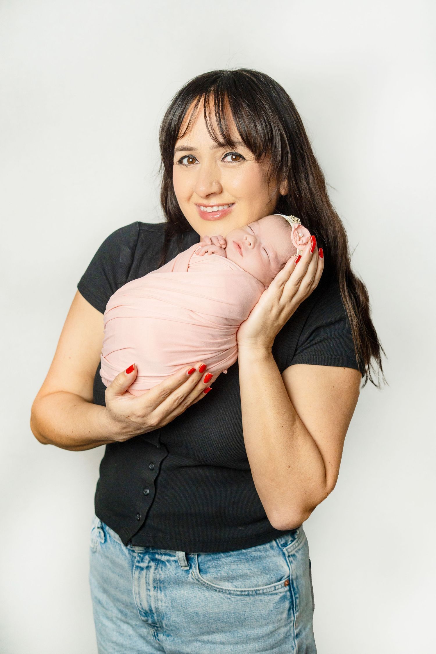 Mother and baby photography. Happy mommy's day to this beautiful mother of a newborn. Baby girl with her mom in orange county.