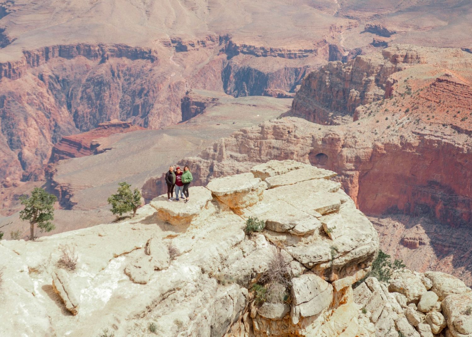 Panoramic view of the Grand Canyon's vast rock formations and dramatic cliffs.