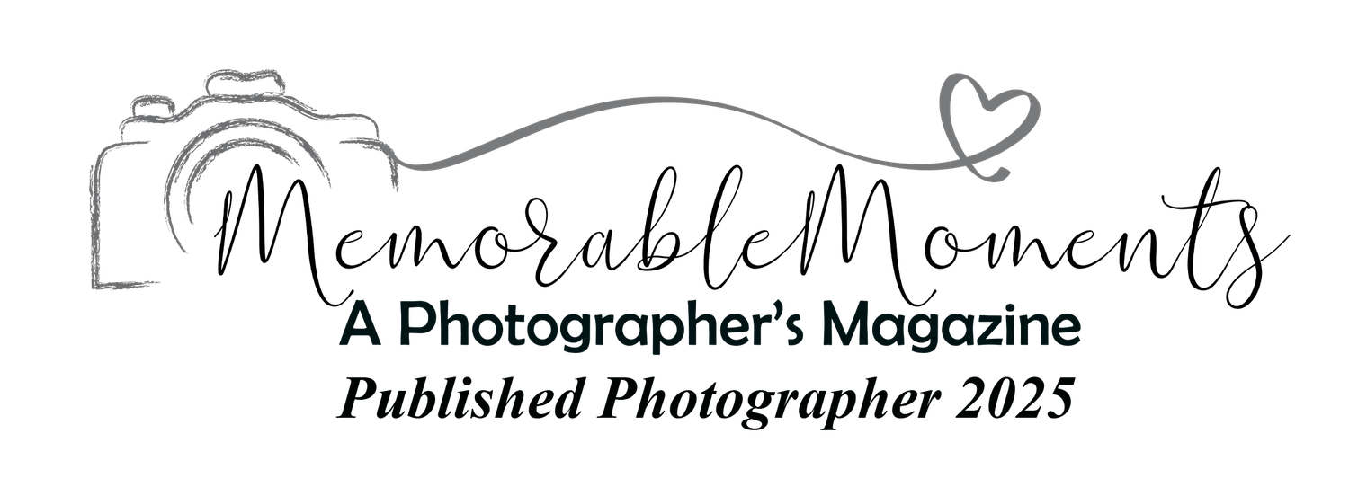 Professional photographer magazine logo with stylized text and branding elements.